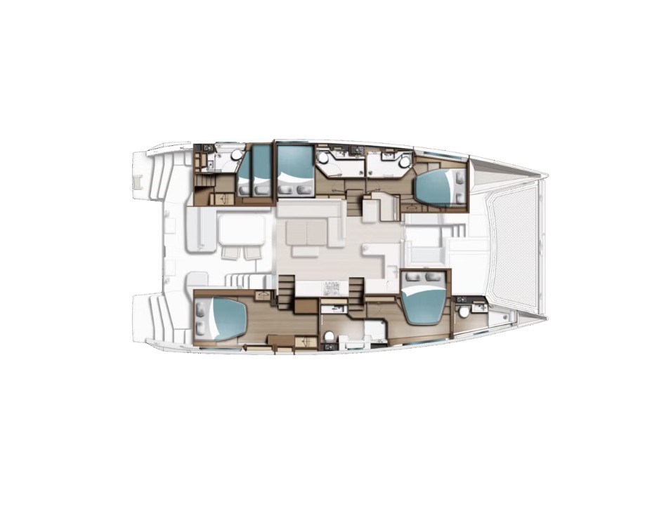Leopard 52 5 cabin layout